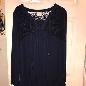 Knox Rose Navy Lace Tunic